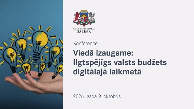 Konferences “Viedā izaugsme: ilgtspējīgs valsts budžets digitālajā laikmetā” plakāts