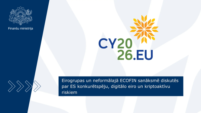 Kipras prezidentūras logo uz gaiša fona, uz attēla ir teksts