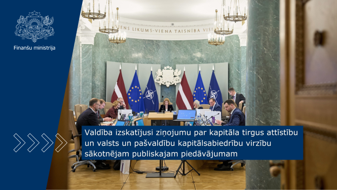 Ministru kabineta sēžu telpā notiek sēde, pie galdiem sēž ministri un diskutē