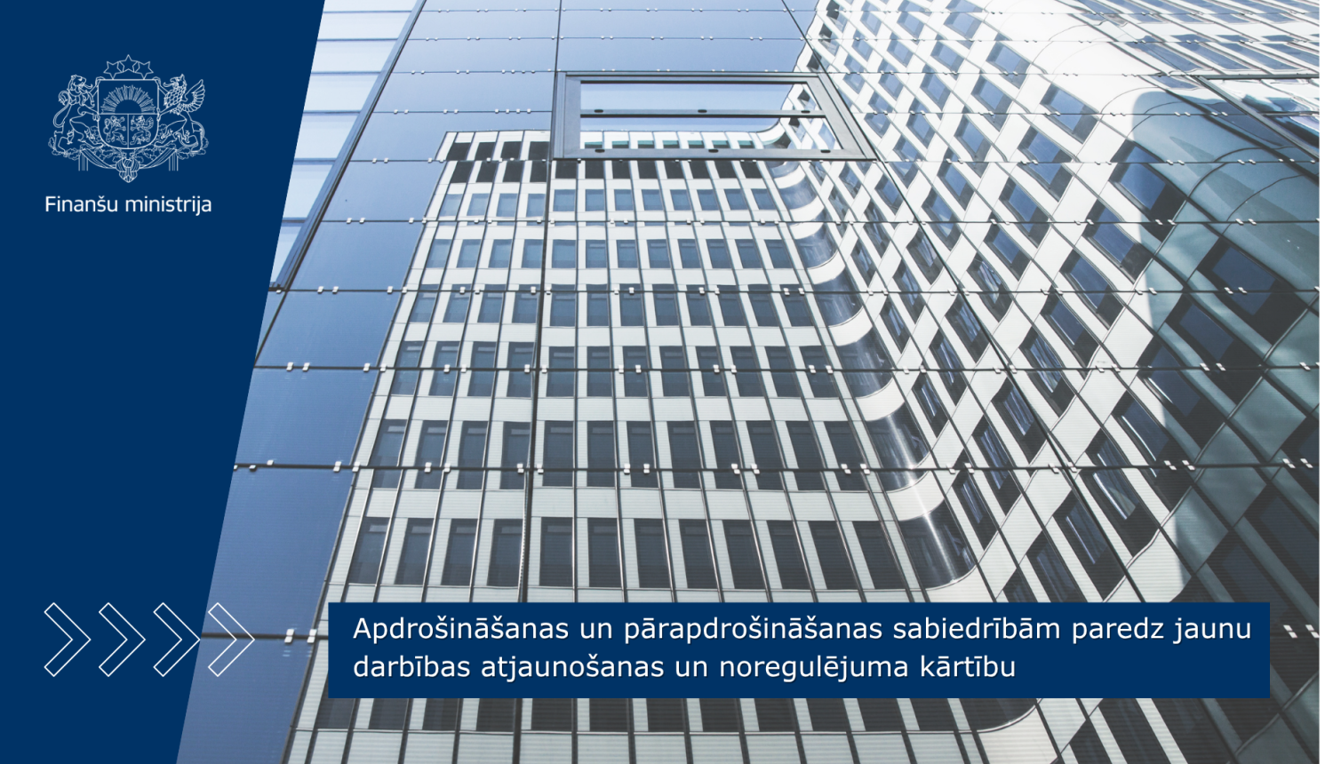 Finanšu ministrijas vizuālis par jauno apdrošināšanas un pārapdrošināšanas sabiedrību darbības atjaunošanas un noregulējuma kārtību.