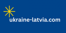 teksts un dzeltens zvaigznītes simbols uz zila fona