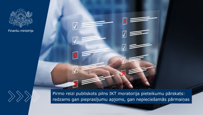 Cilvēks strādā pie portatīvā datora, redzams digitāls uzdevumu saraksts ar sarkanām atzīmēm, uz attēla ir teksts