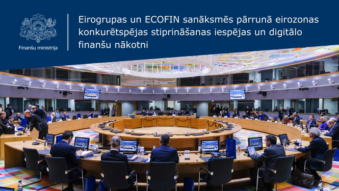 Attēlā redzams skats no zāles, kurā daudz cilvēku sēž pie vairākos apļos izkārtotiem galdiem