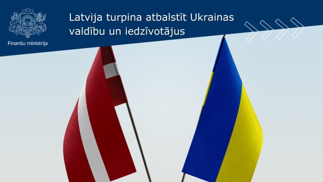 Latvijas un Ukrainas karogi