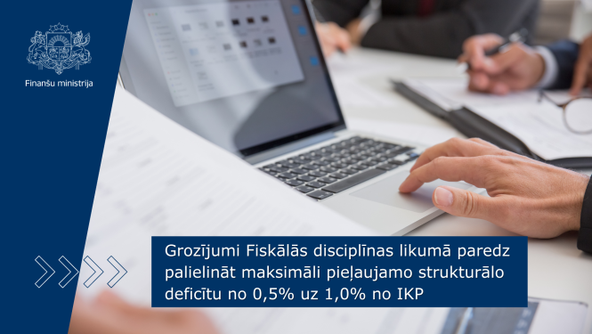 Grozījumi Fiskālās disciplīnas likumā paredz paredz palielināt maksimāli pieļaujamo strukturālo deficītu no 0,5% no iekšzemes kopprodukta (IKP) uz 1,0% no IKP