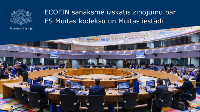 ECOFIN sanāksmē izskatīs ziņojumu par ES Muitas kodeksu un Muitas iestādi. Attēlā zāle Briselē, kurā notiek ECOFIN sanāksmes
