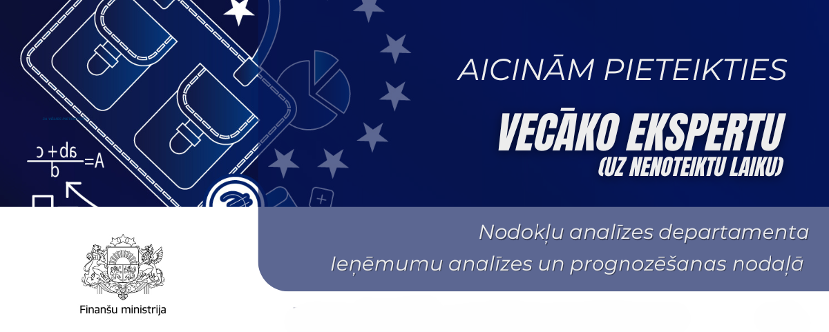 Tekstuāla informācija ar aicinājumu pieteikties vecākā eksperta amatam