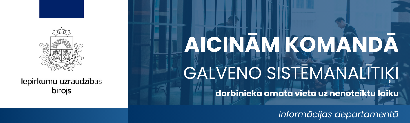 Attēlā redzams teksts uz zila fona, kā arī IUB logo uz balta fona