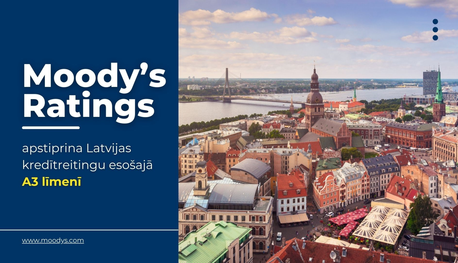 Moody's apstiprina Latvijas kredītreitingu esošajā A3 līmenī